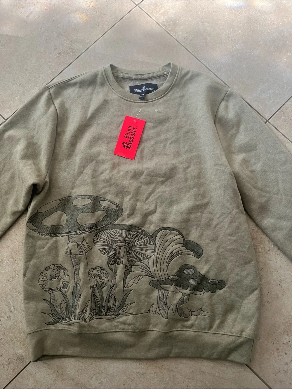 Blind Rooster Embroidered Front Sweatshirt - Elm / Mushroom Fantasy